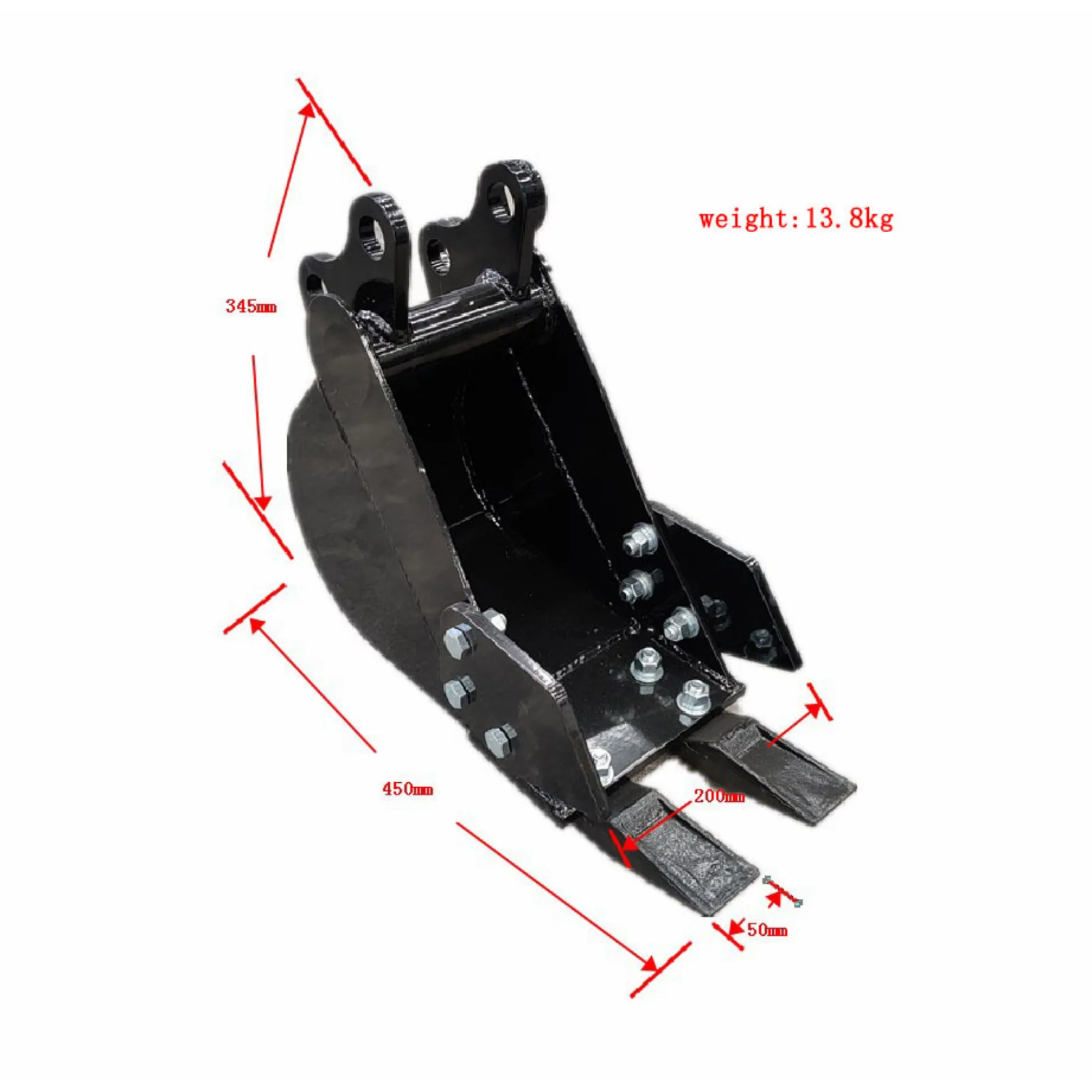 200mm Narrow Bucket: Attachment for TYPHON Mini Excavators USA