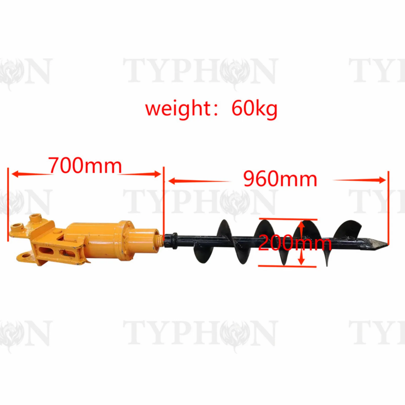 2.5 ton Excavator Attachment Hydraulic Earth Auger Post Hole Digger 8inch Diameter TERROR X2 PRO