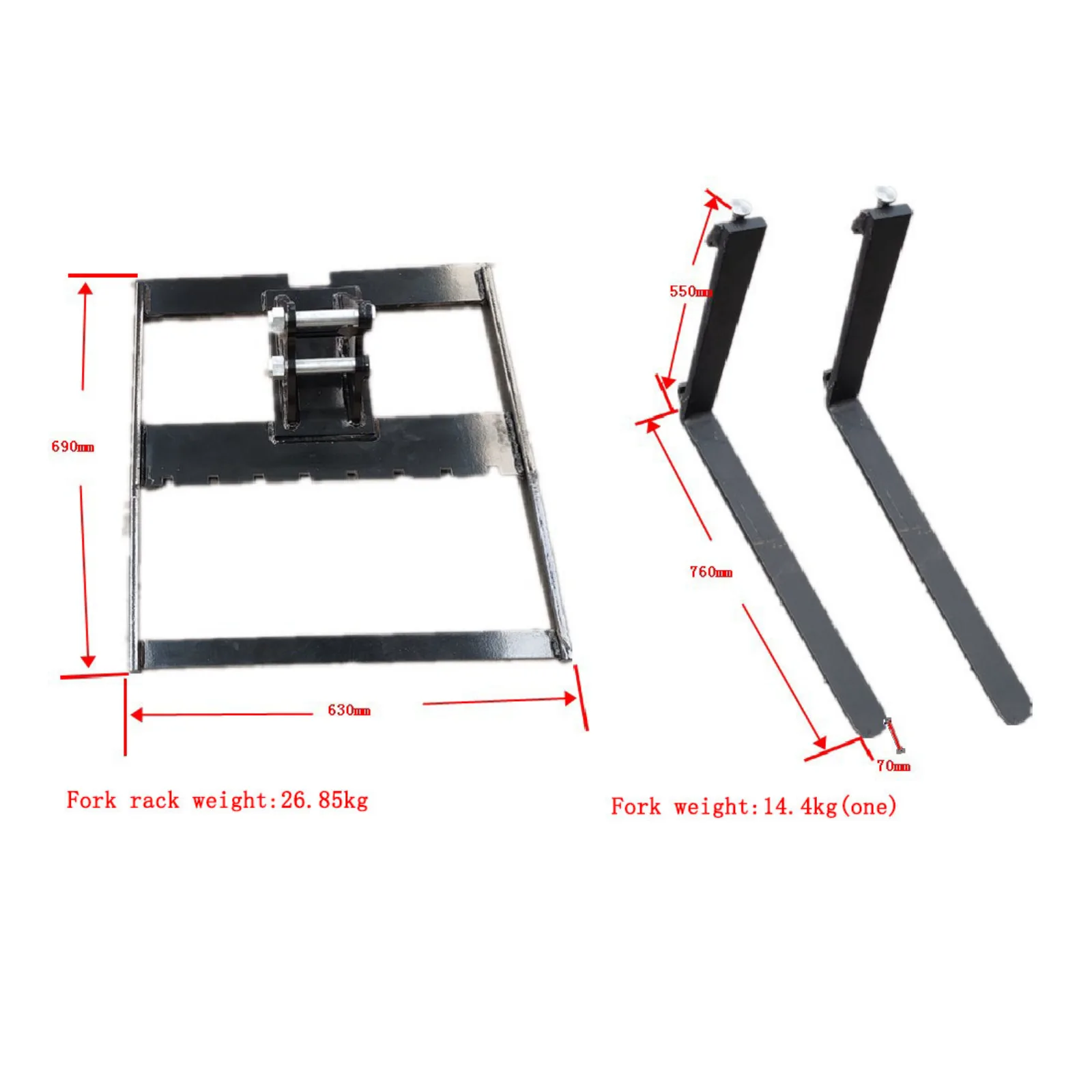 Pallet Fork: Attachment for TYPHON Mini Excavators USA