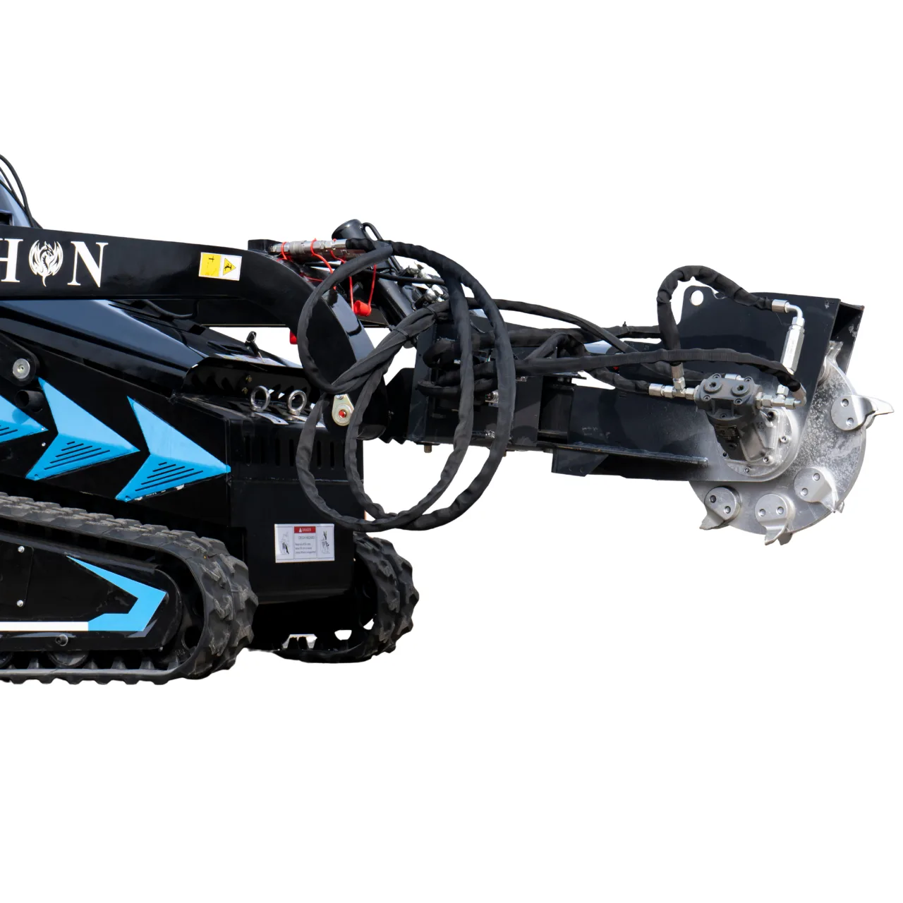 Hydraulic Swing Stump Grinder Attachment for TYPHON STOMP X1300 & STOMP 509 Mini Skid Steers