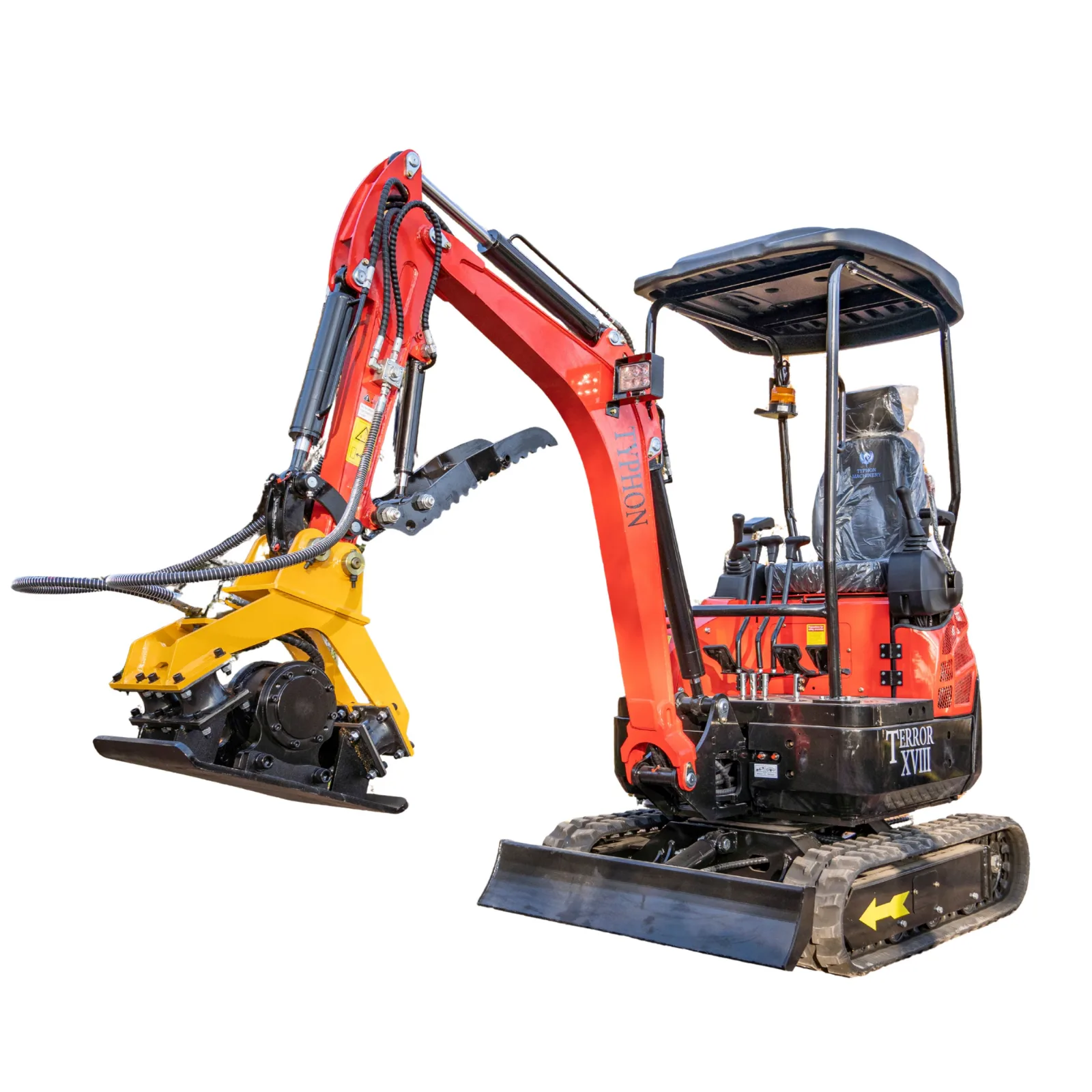 TYPHON Compatible Hydraulic Plate Compactor Attachment for Mini Excavators 1 Ton to 2 Ton