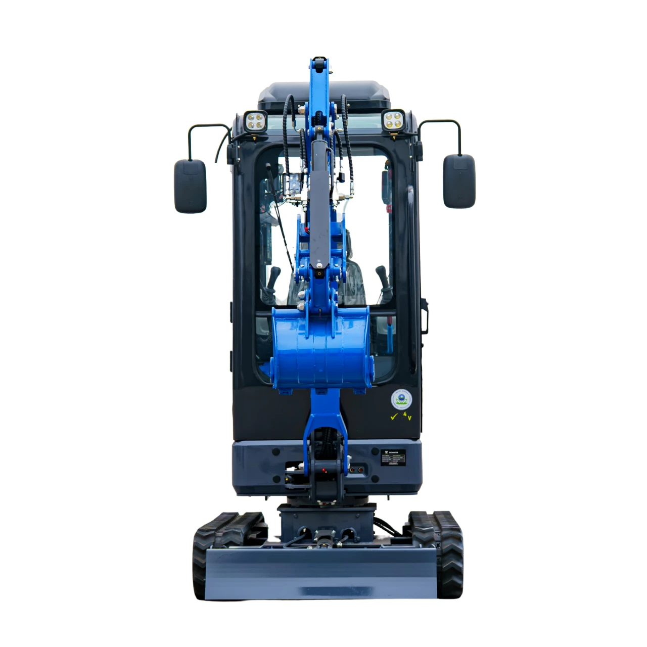 TYPHON TERROR XIX Prestige AC/Heater Cabin Mini Excavator 4200lbs 20.4 HP Kubota D902 with Boom Swing, Retractable Tracks