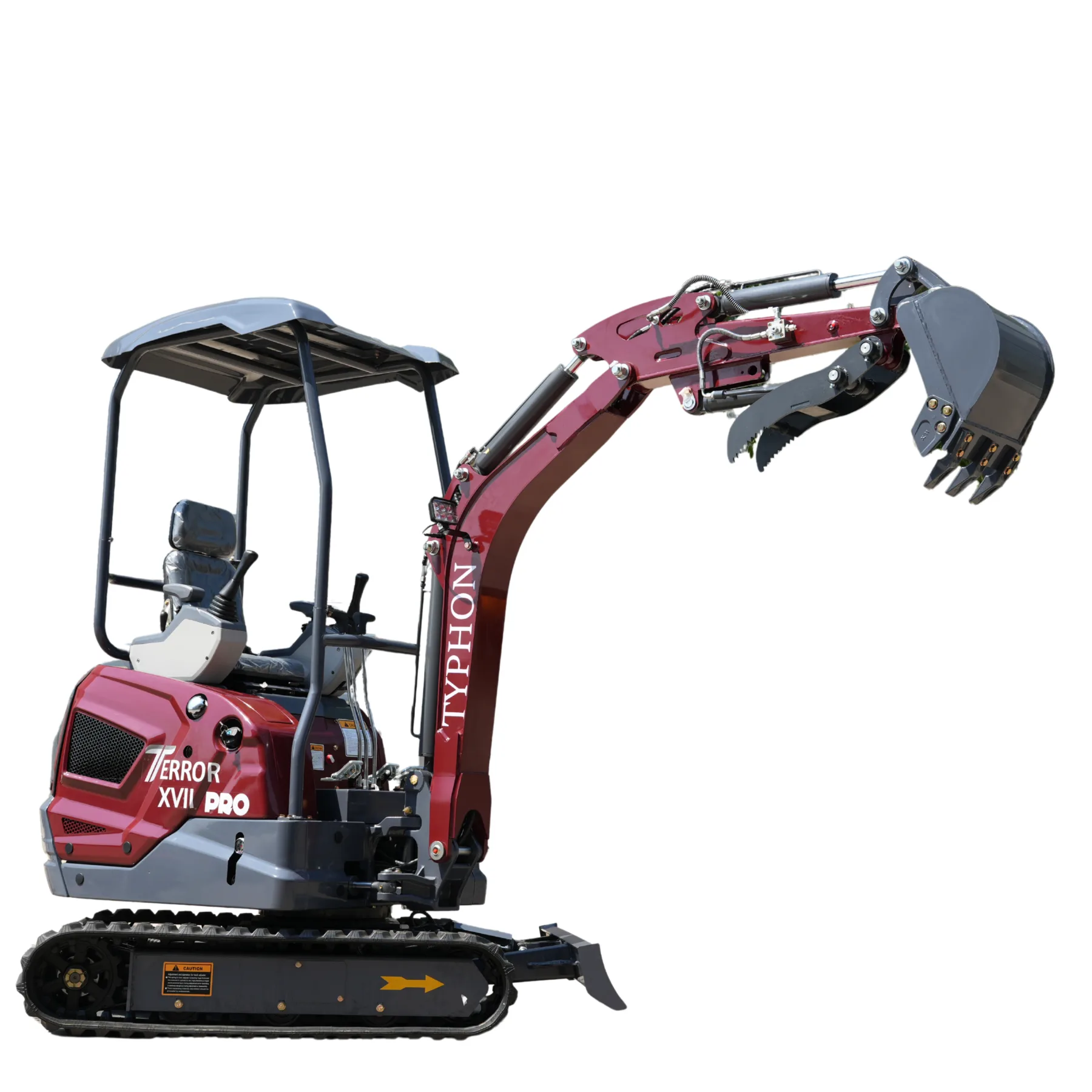 TYPHON TERROR XVII PRO 3800 lbs Mini Excavator Kubota Diesel, Hydraulic Thumb, Dozer Blade & Boom Swing