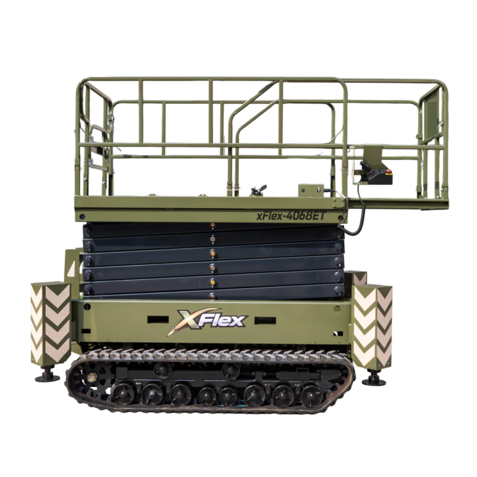 TYPHON xFlex-4068ET Electric Rubber Track Scissor Lift 3.2 Ton with 5.4HP Hydraulic Pump Motor Drive and Hydraulic Lifting Cylinder, 40 ft Max Lifting Height