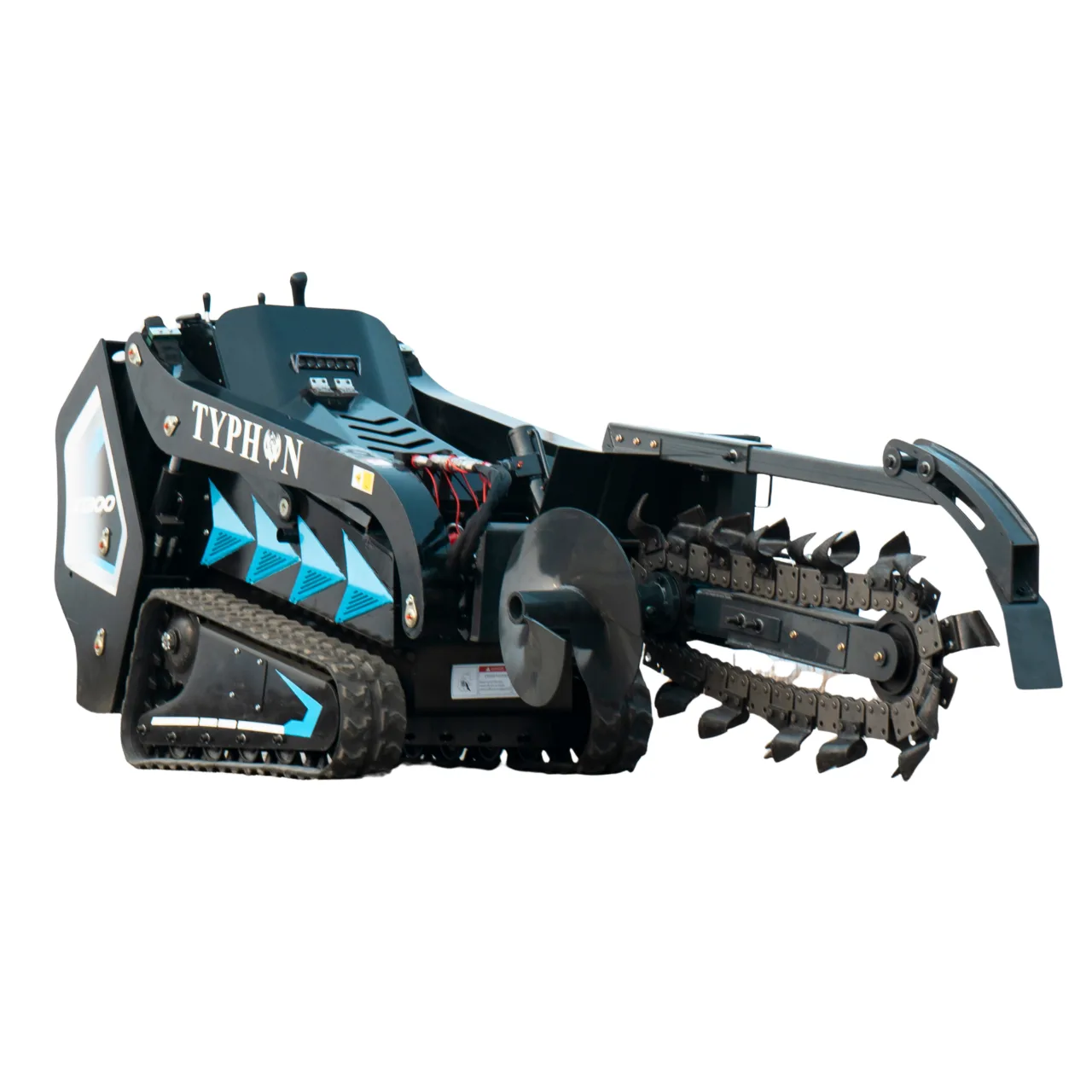 800mm Hydraulic Chain Trencher Attachment for TYPHON STOMP X1300 & STOMP 509 Mini Skid Steers