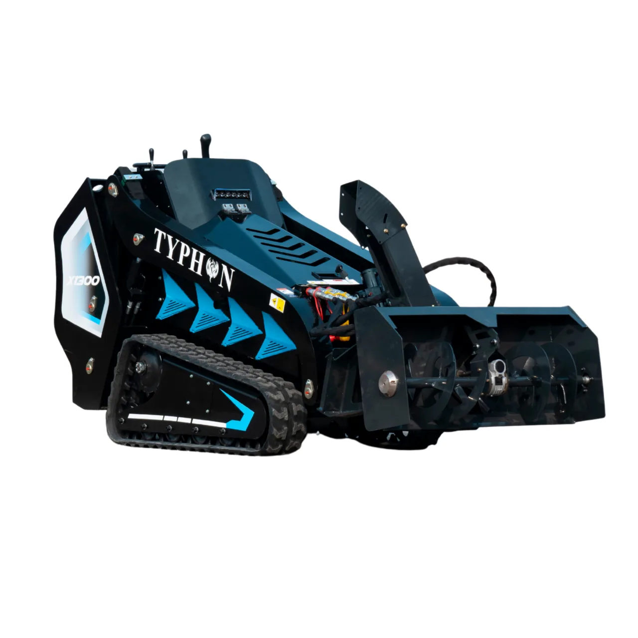 1100mm Hydraulic Snow Blower Attachment for TYPHON STOMP X1300 & STOMP 509 Mini Skid Steers