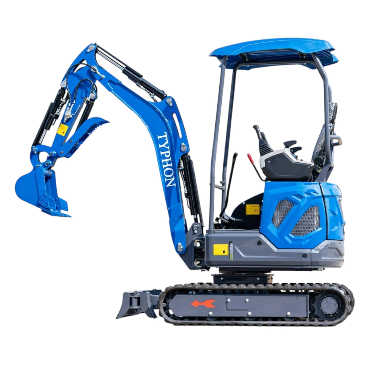 TYPHON TERROR XIX STORM Mini Excavator – 4000lbs Trench Digger with Boom Swing, Canopy, Retractable Tracks