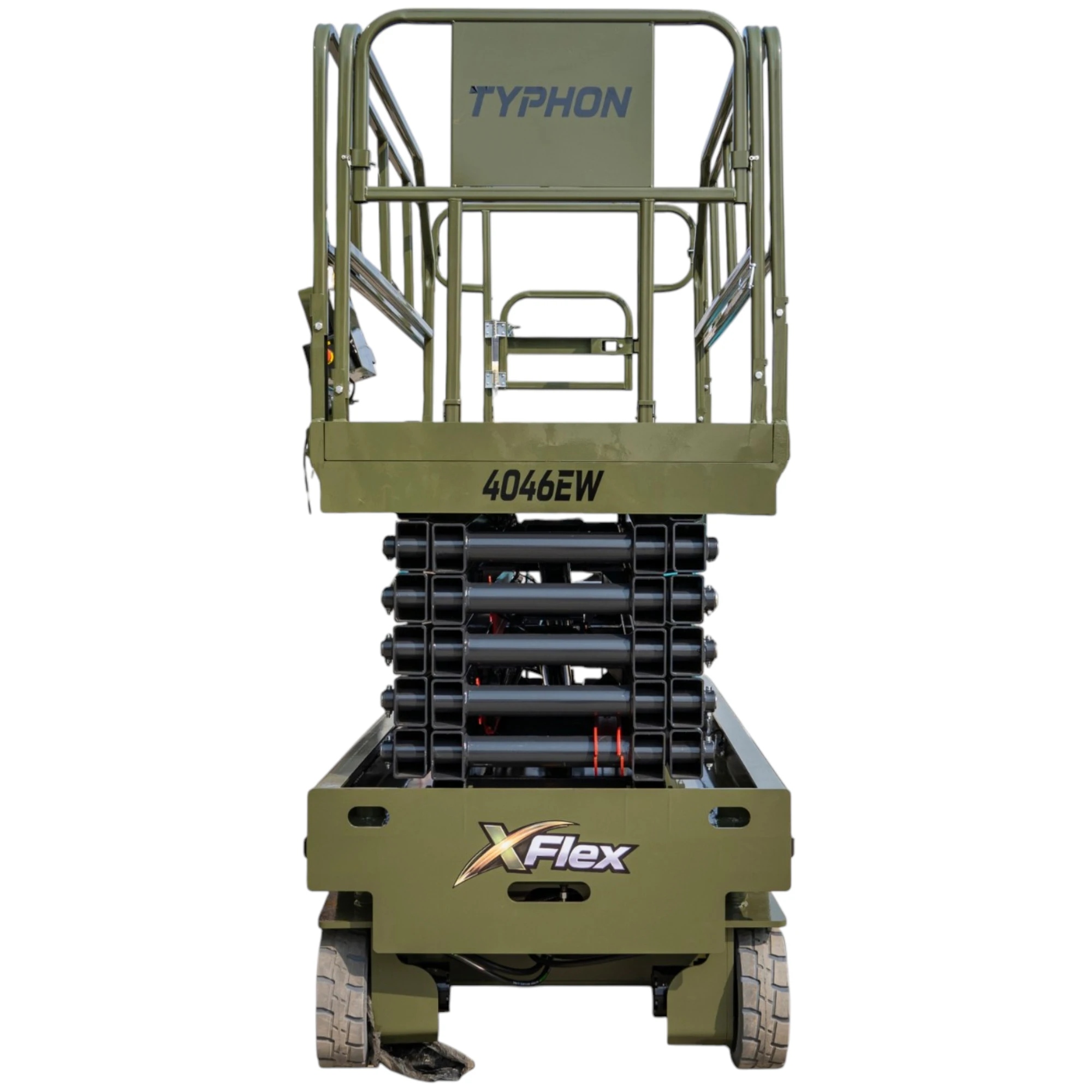 TYPHON xFlex-4046EW Electric Wheel Scissor Lift 2.6 Ton operating weight and 40ft platform height with 705lbs Load Capacity