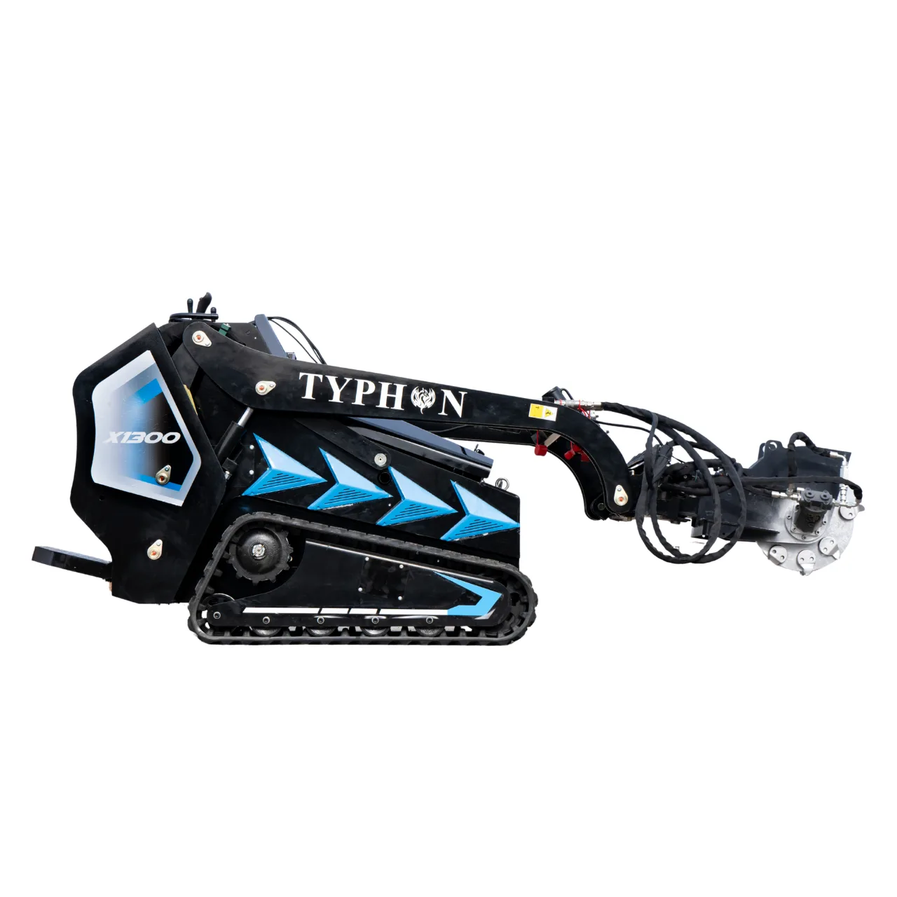 Hydraulic Swing Stump Grinder Attachment for TYPHON STOMP X1300 & STOMP 509 Mini Skid Steers