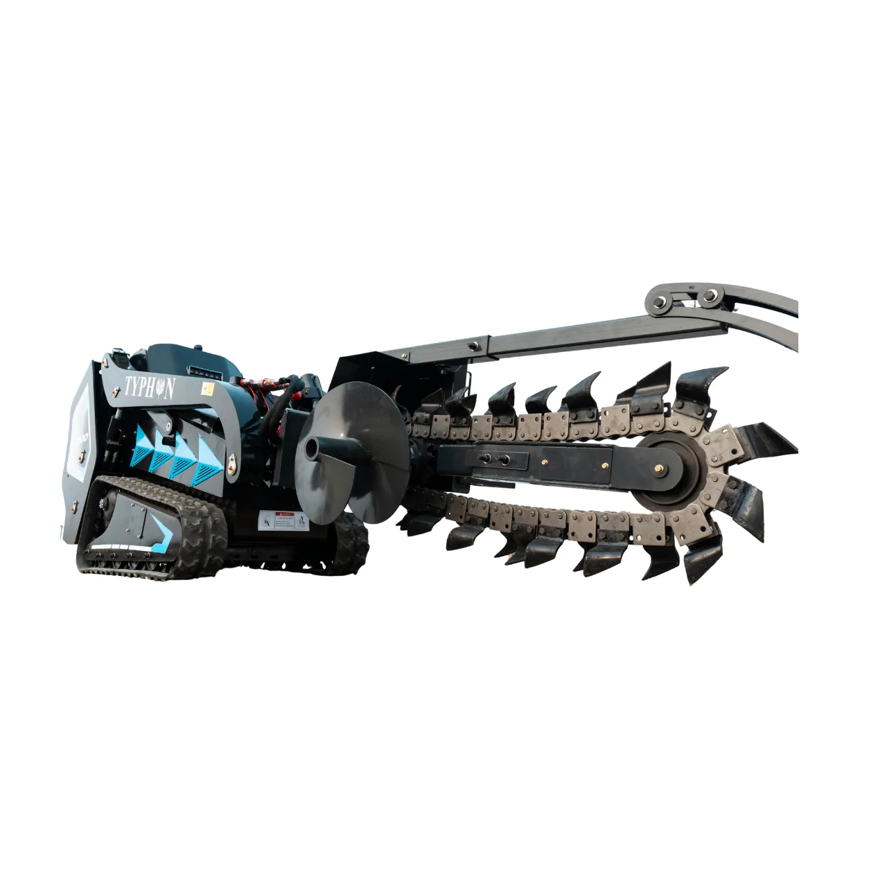 800mm Hydraulic Chain Trencher Attachment for TYPHON STOMP X1300 & STOMP 509 Mini Skid Steers