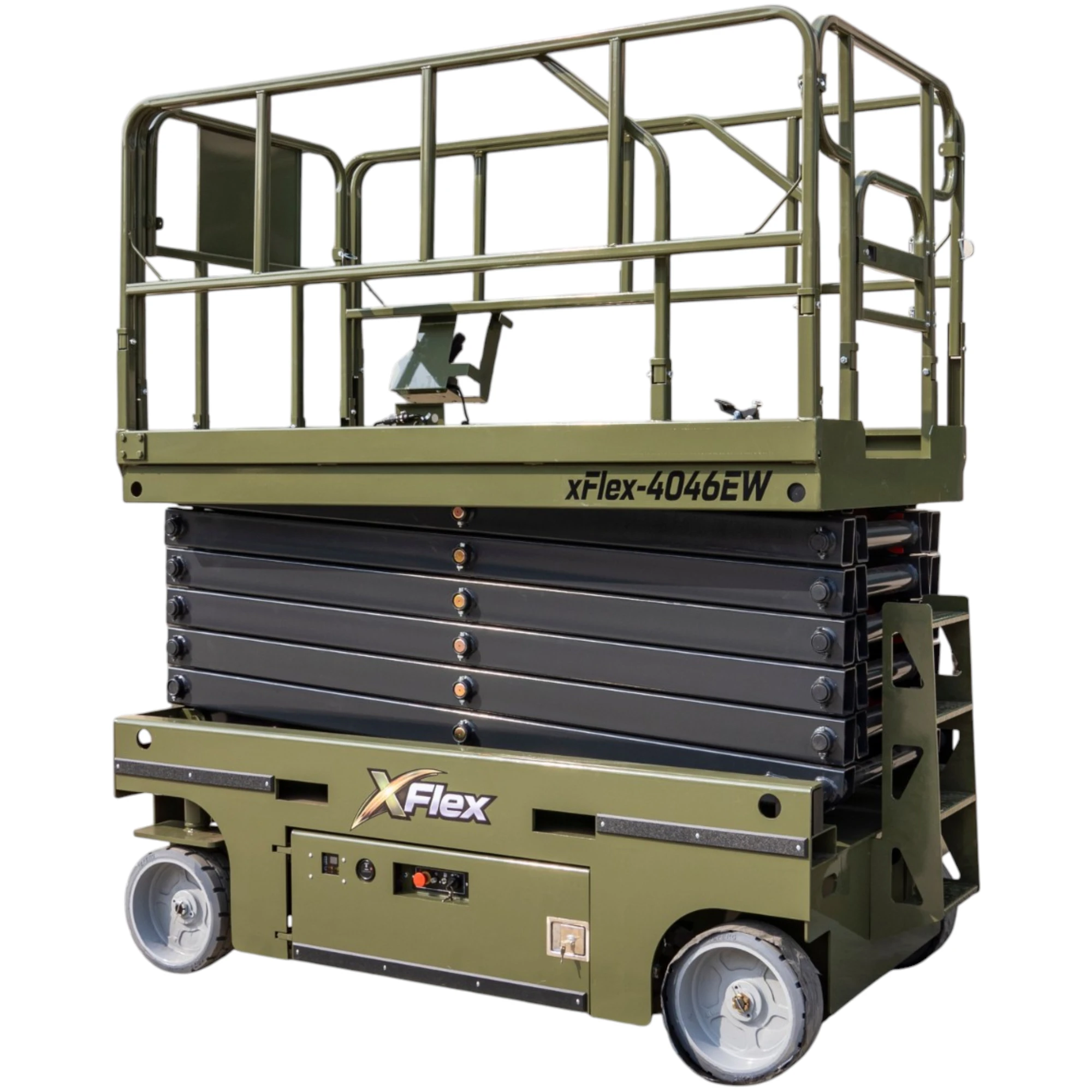 TYPHON xFlex-4046EW Electric Wheel Scissor Lift 2.6 Ton operating weight and 40ft platform height with 705lbs Load Capacity