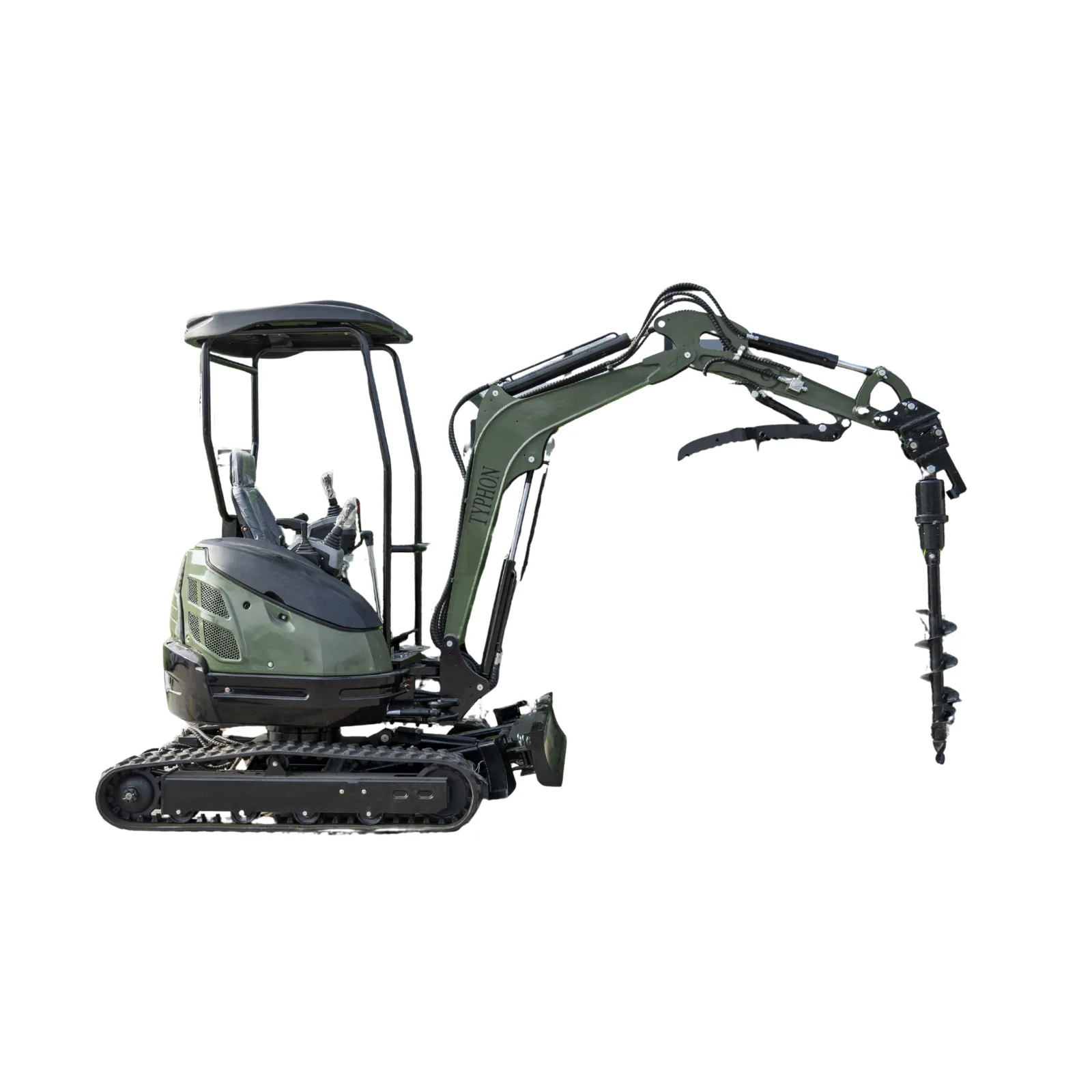 Auger Attachment 7.9in Auger Bit Earth Drilling USA for TERROR XXV and other 2.1-3 Ton Mini Excavators