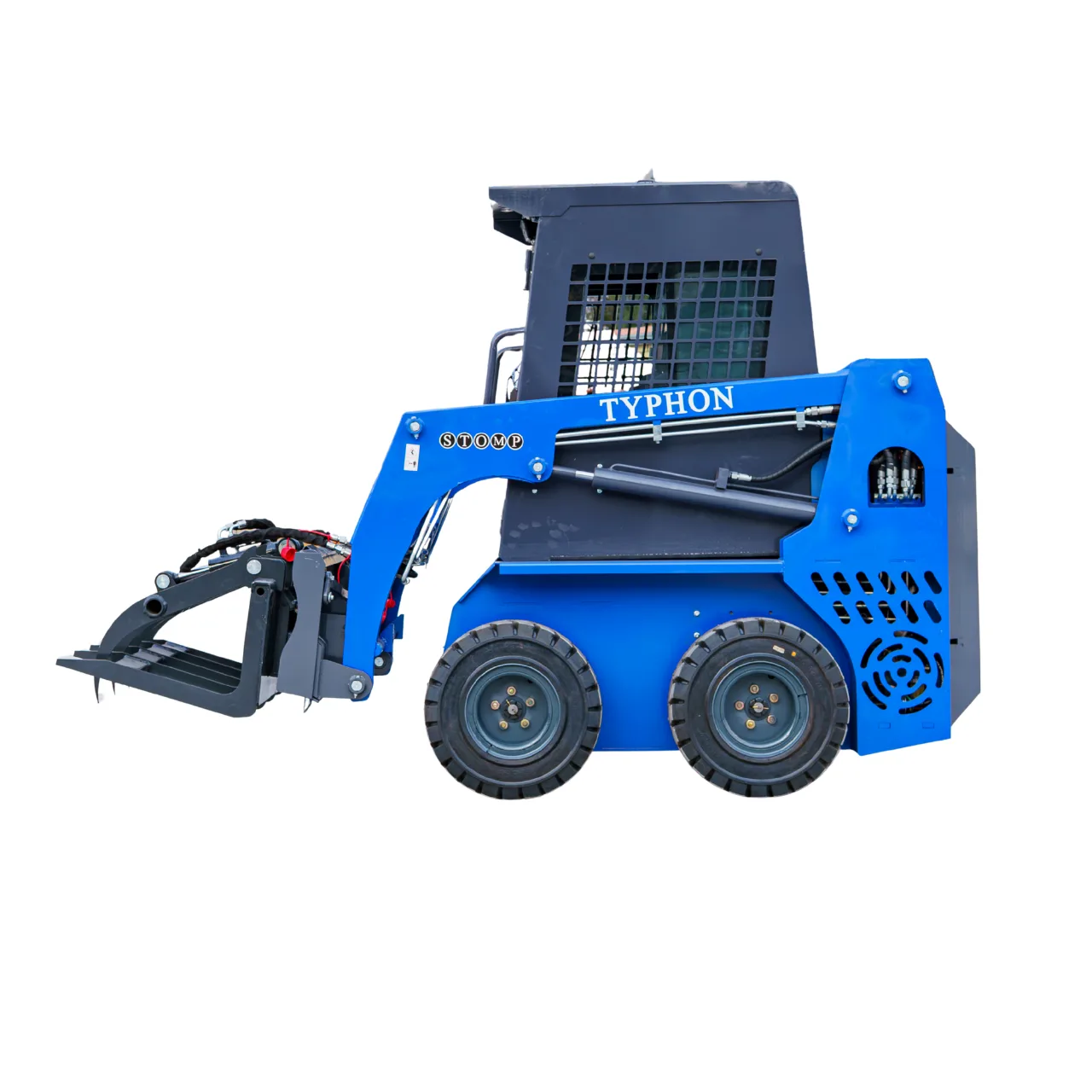 Hydraulic Wood Grabber Attachment Mini Skid Steer TYPHON STOMP X1300 & STOMP 509