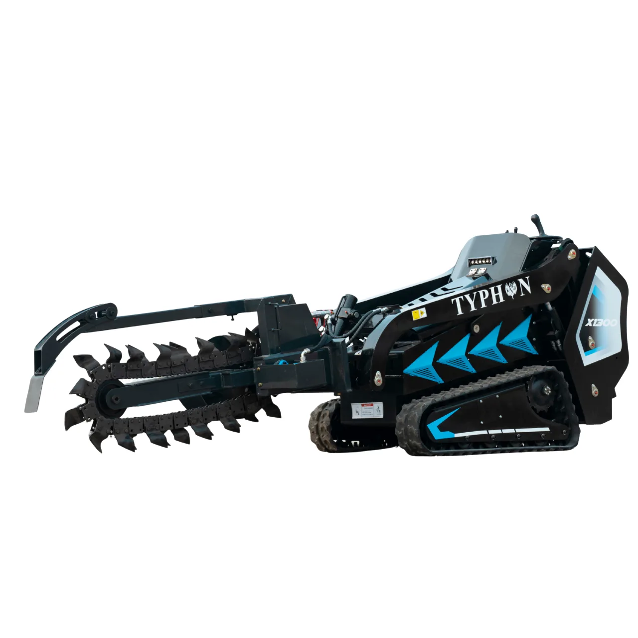 800mm Hydraulic Chain Trencher Attachment for TYPHON STOMP X1300 & STOMP 509 Mini Skid Steers
