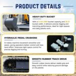 TYPHON TERROR XVII PRO Prestige Edition Mini Excavator 4000LB Kubota D902 Diesel, Enclosed Cab… – product detail image 8