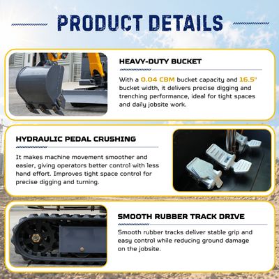 TYPHON TERROR XVII PRO Prestige Edition Mini Excavator 4000LB Kubota D902 Diesel, Enclosed Cab… – product detail image 8