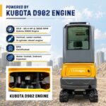 TYPHON TERROR XVII PRO Prestige Edition Mini Excavator 4000LB Kubota D902 Diesel, Enclosed Cab… – product detail image 3