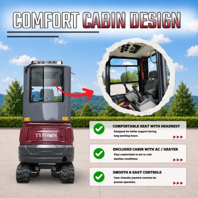 TYPHON TERROR XVII PRO Prestige Edition 4000 lb Enclosed Mini Excavator with Kubota Power &… – product detail image 4