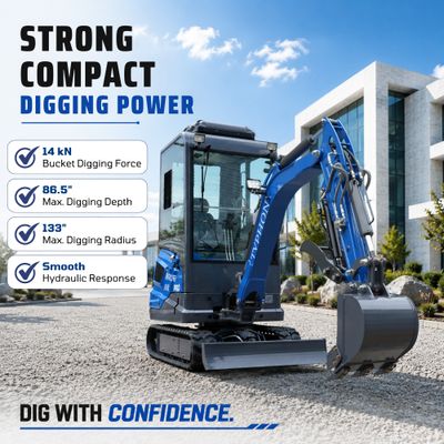 TYPHON TERROR XVII PRO Prestige Edition – Enclosed Mini Excavator with AC, Heater & Ergonomic… – product detail image 9