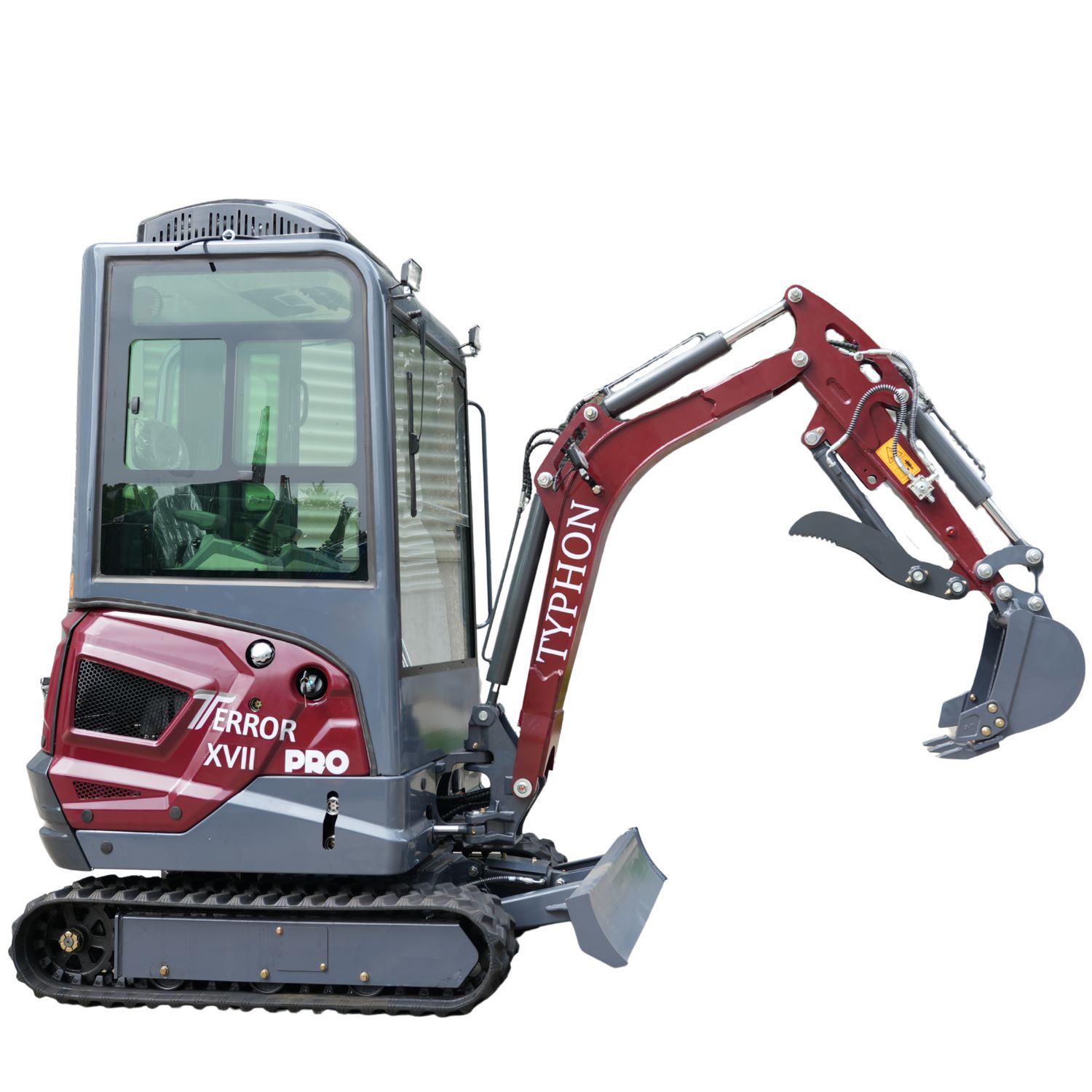 5874805306.jpg TYPHON TERROR XVII PRO Prestige Edition 4000 lb Enclosed Mini Excavator with Kubota Power &… – main product image