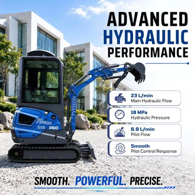 TYPHON TERROR XVII PRO Prestige Edition – Enclosed Mini Excavator with AC, Heater & Ergonomic… – product detail image 5