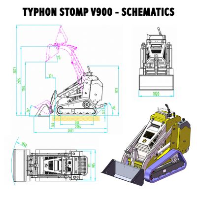Brand New TYPHON STOMP V900 1.4 Ton Mini Track Loader Featuring Dual Auxiliary Hydraulics & Kubota… – product detail image 3
