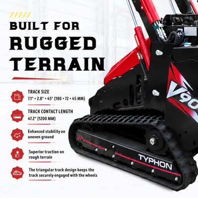 Brand New TYPHON STOMP V900 1.4 Ton Mini Track Loader Featuring Dual Auxiliary Hydraulics & Kubota… – product detail image 7