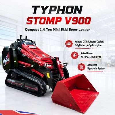 Brand New TYPHON STOMP V900 1.4 Ton Mini Track Loader Featuring Dual Auxiliary Hydraulics & Kubota… – product detail image 6