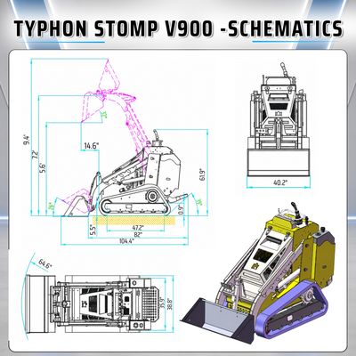 Brand New TYPHON STOMP V900 Mini Track Loader Kubota D1105 25HP Diesel Stand-On Skid Steer EPA /… – product detail image 3
