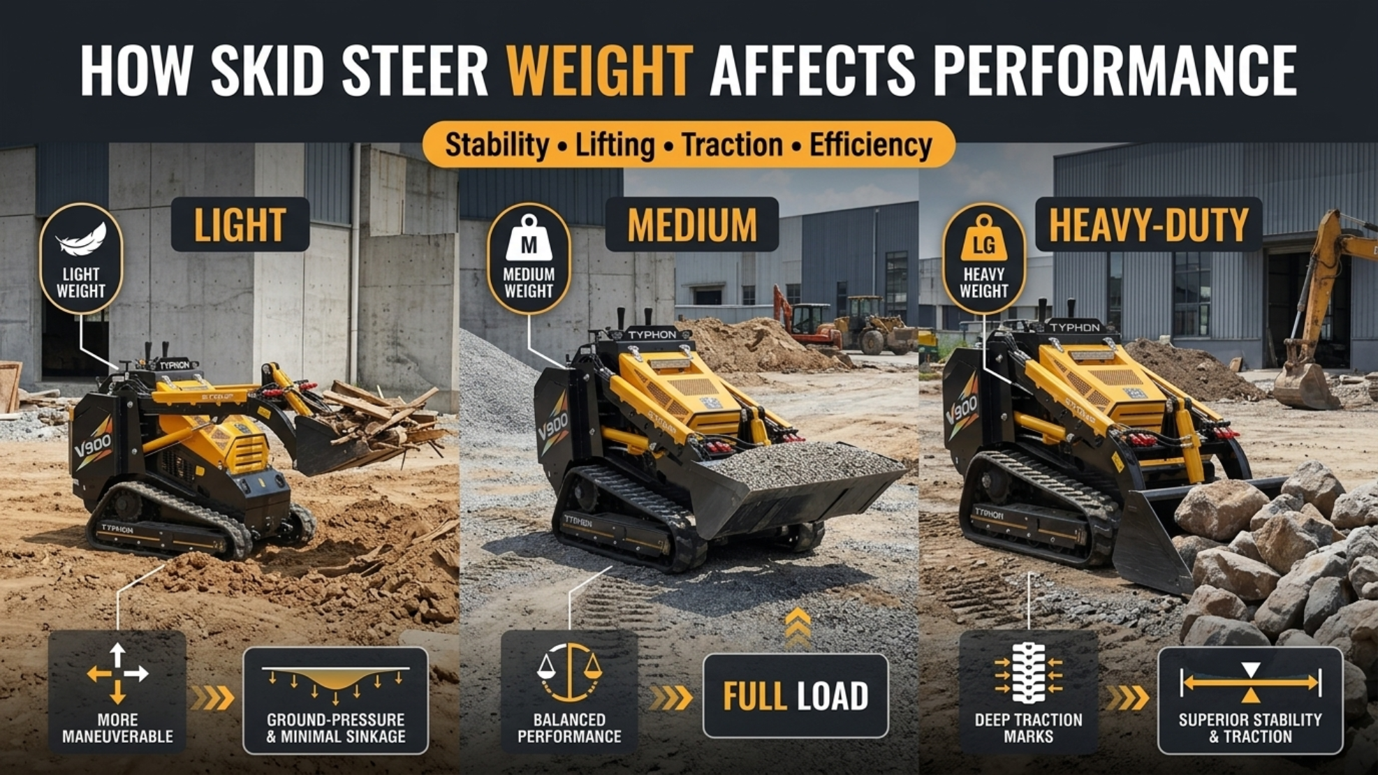 Skid steer weight and machine performance