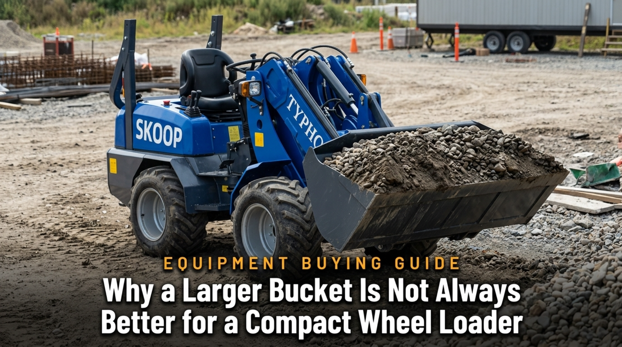 Compact wheel loader bucket size