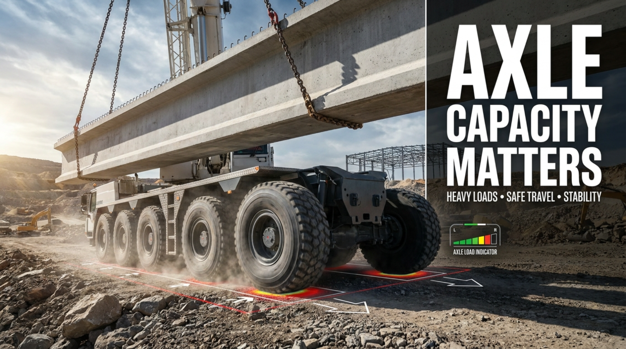 Weight transfers to the axles closest to the load’s center of gravity.